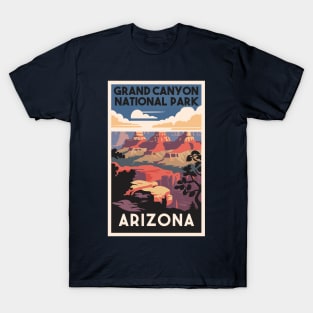 A Vintage Travel Art of the Grand Canyon National Park - Arizona - US T-Shirt